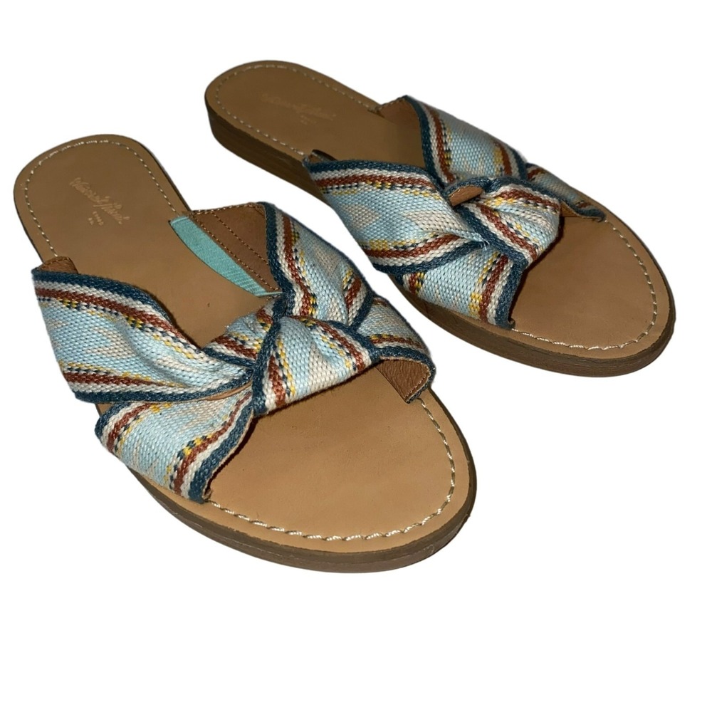 Universal Thread Sandals Womens 6 Knotted‎ Mint Green Fabric Straps Sandals